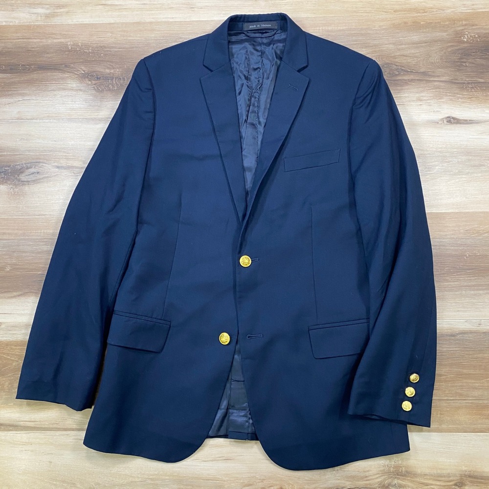 Lauren Ralph Lauren Blazer 18R Kids Boys Navy Blue Gold Button Suit Jacket Coat